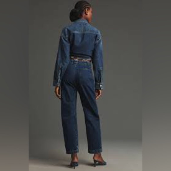 rag & bone Leyton Mid-Rise Crop Straight-Leg Jeans Kaihara Denim Japan - Picture 3 of 8